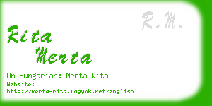 rita merta business card